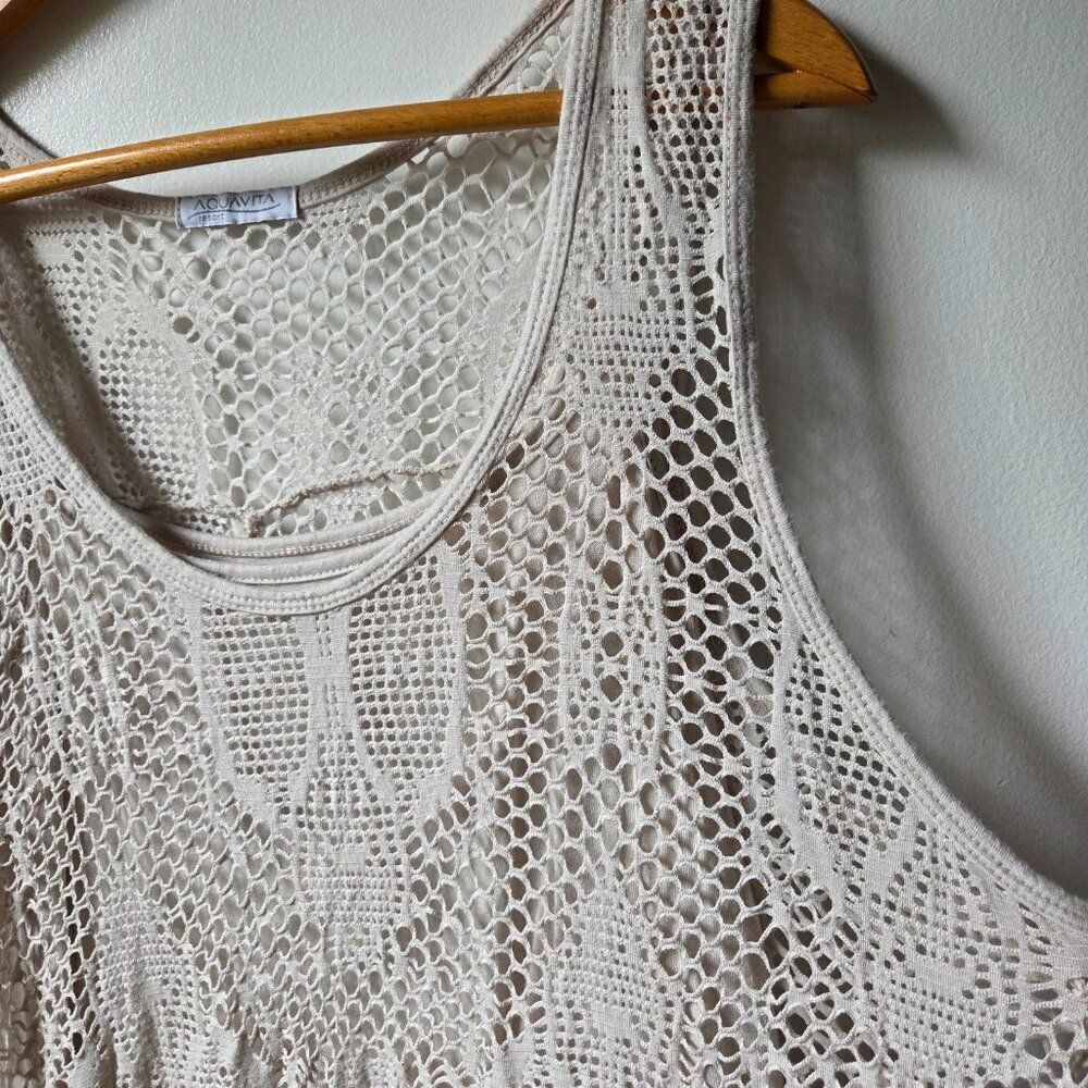 EUC AQUAVITA 2 PC TAUPE KNIT LACED 2 PC TANK TOP BEACH / SWIM ONE SIZE - Picture 12 of 15